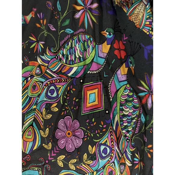 Matthew Williamson Silk Dress laceup with tassel hem bell long slv bright New 4 - Picture 7 of 16